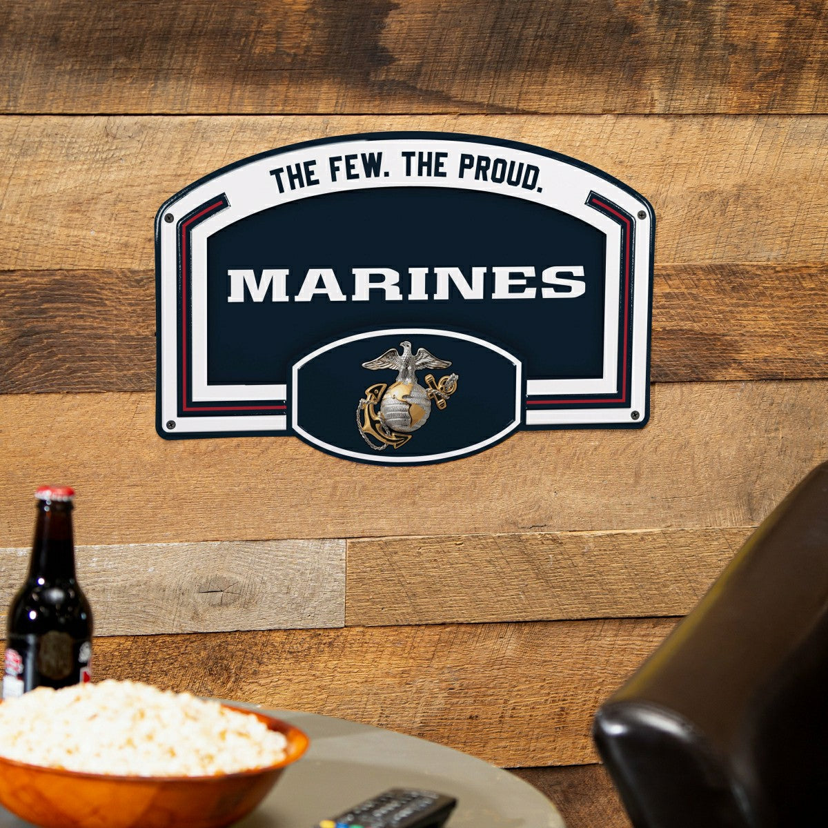 US Marine Corps USA Stamped Steel Wall Sign, 11" x 17" - US Military Home