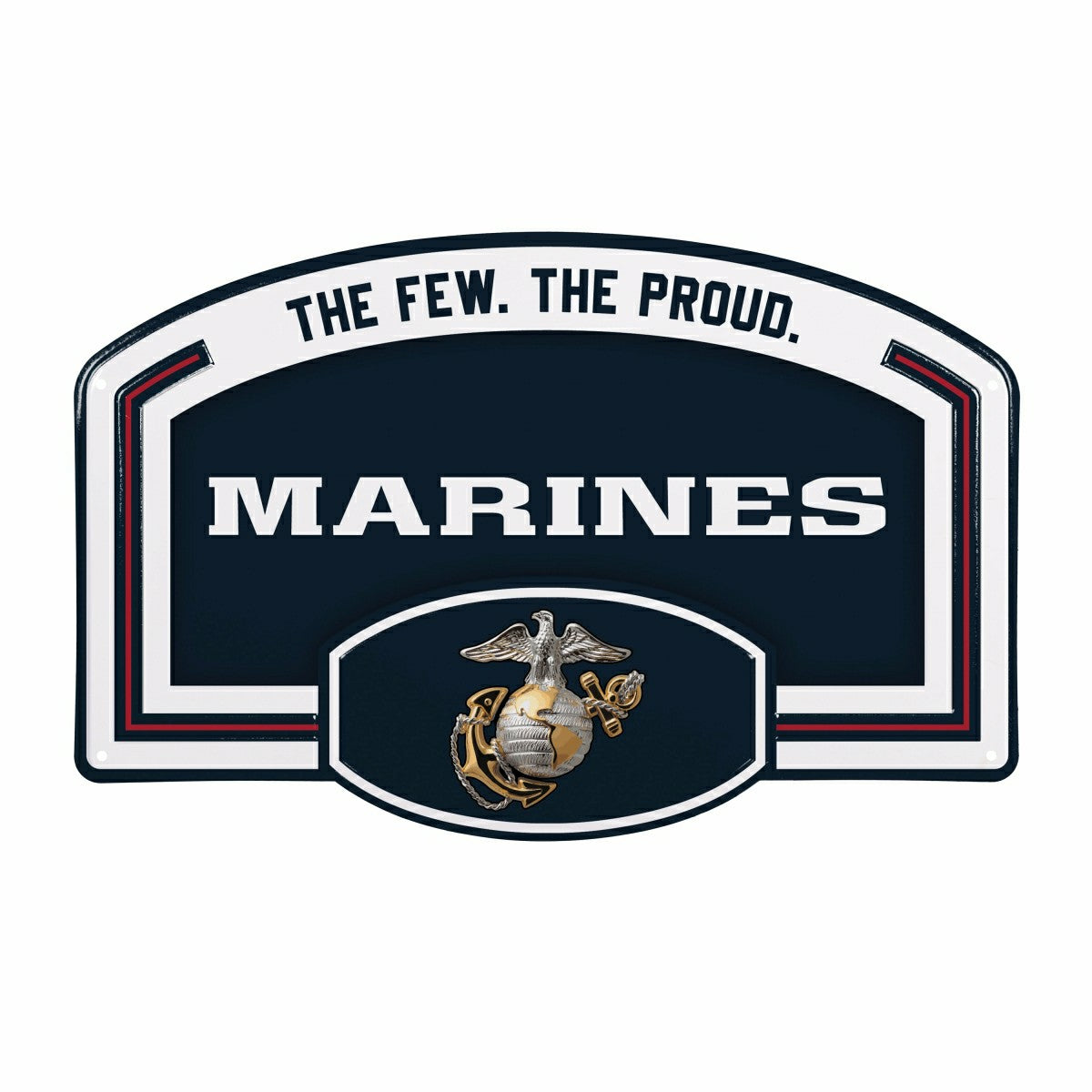 US Marine Corps USA Stamped Steel Wall Sign, 11" x 17" - US Military Home