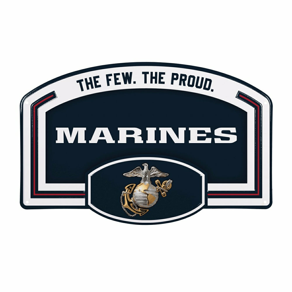US Marine Corps USA Stamped Steel Wall Sign, 11" x 17" - US Military Home