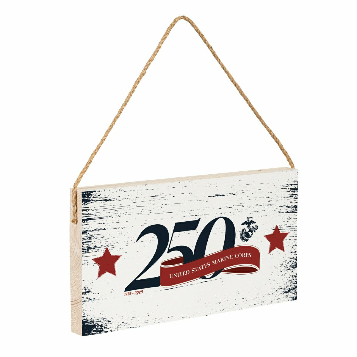 US Marine Corps, 250th Anniversary Wood Wall Sign, 6x11 - US Military