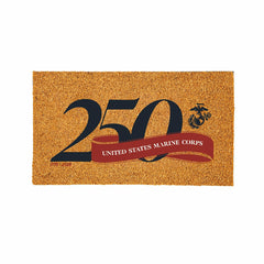 Coir Mat with Color Logo, 16" x 28", US Marine Corps, 250th Anniversary - US Military