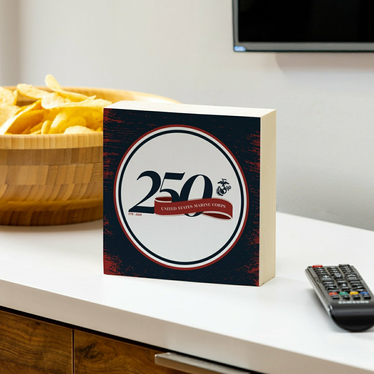 US Marine Corps, 250th Anniversary Plock, Down Home Fans, 6x6 - US Military Home