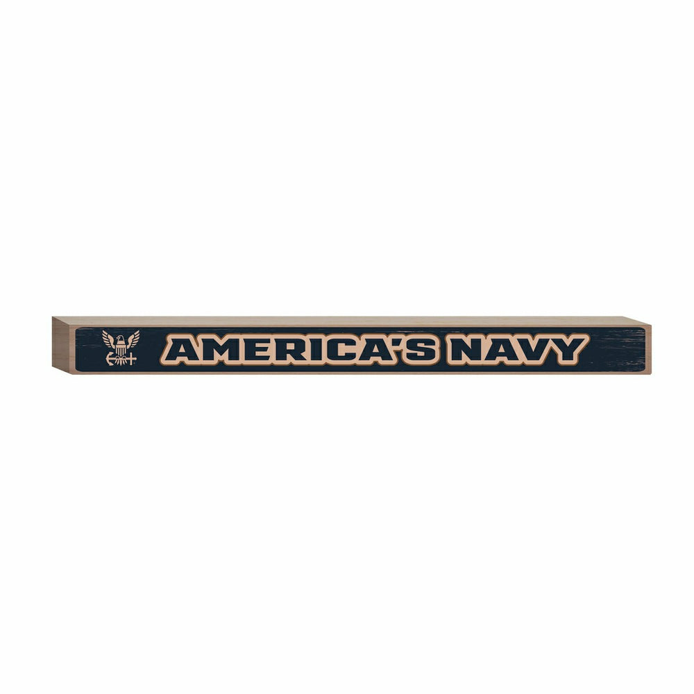 US Navy Engraved Wood Sign, 1.5" x 18" - US Military Home
