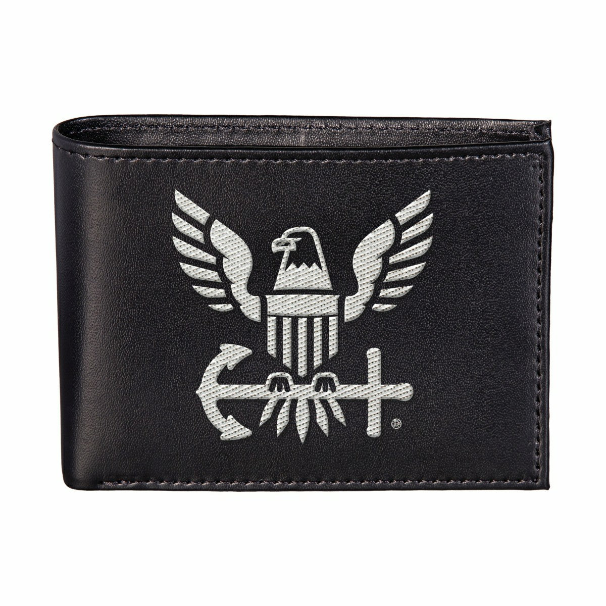 U.S. Navy Black Bi-Fold Embroidered Wallet w/ RFID Blocking - US Military Home