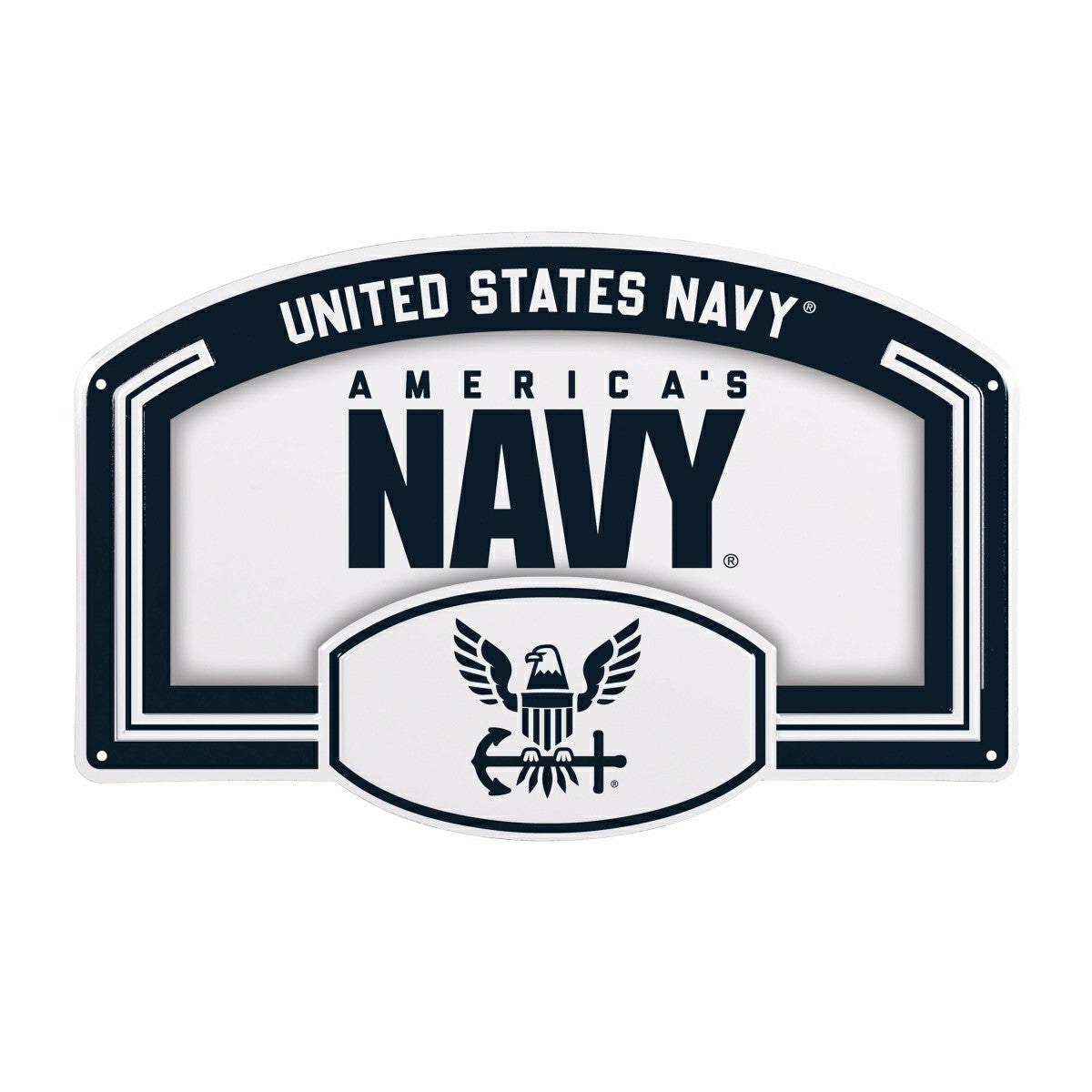 US Navy USA Stamped Steel Wall Sign, 11" x 17" - US Military Home