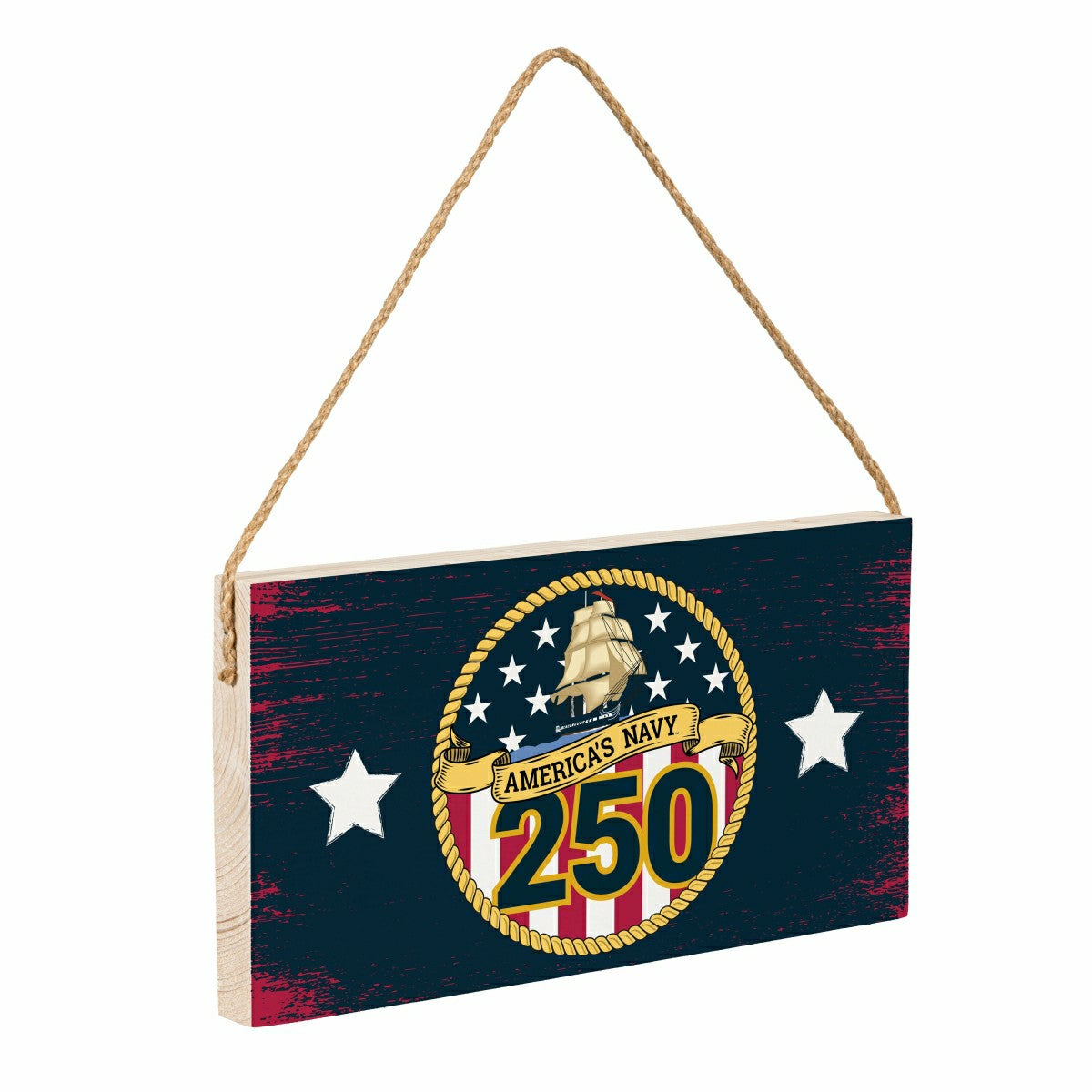 US Navy, 250th Anniversary Wood Wall Sign, 6x11 - US Military