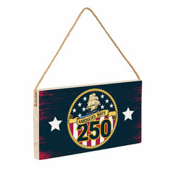 US Navy, 250th Anniversary Wood Wall Sign, 6x11 - US Military