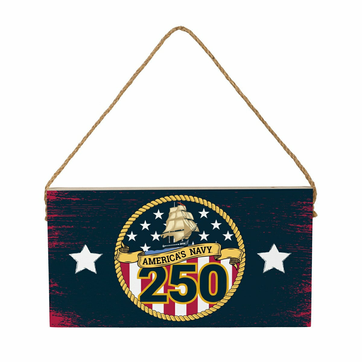 US Navy, 250th Anniversary Wood Wall Sign, 6x11 - US Military