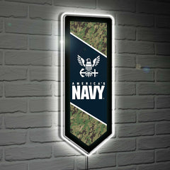 US Navy Glazelite Pennant LED Wall Decor - US Military Home