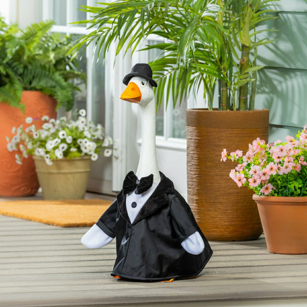 Metal Porch Goose Statue, 21"H - Home
