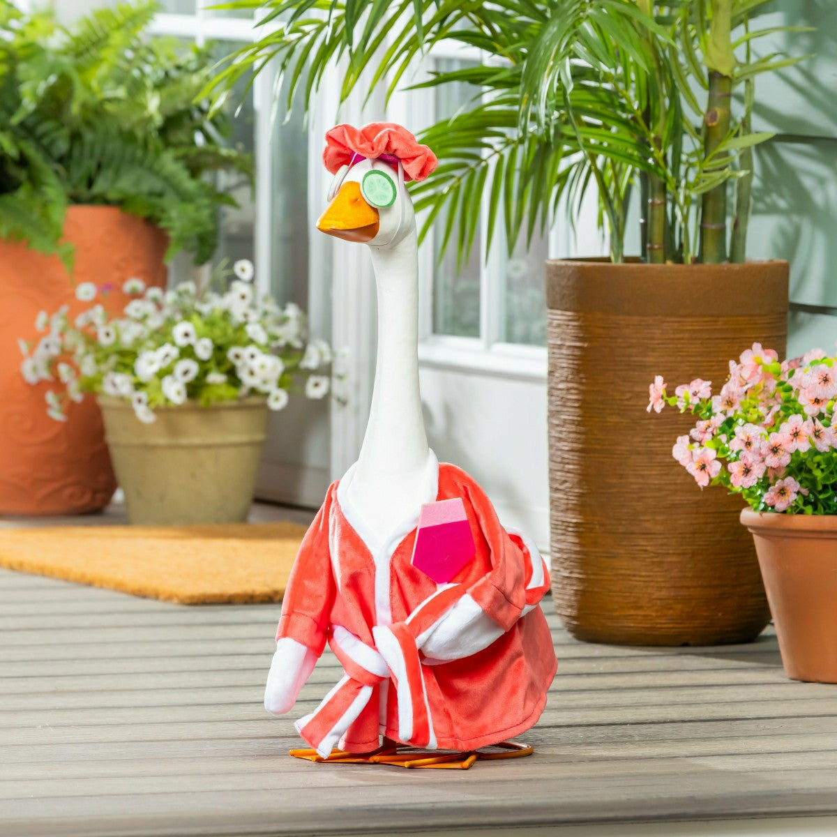 Metal Porch Goose Statue, 21"H - Home