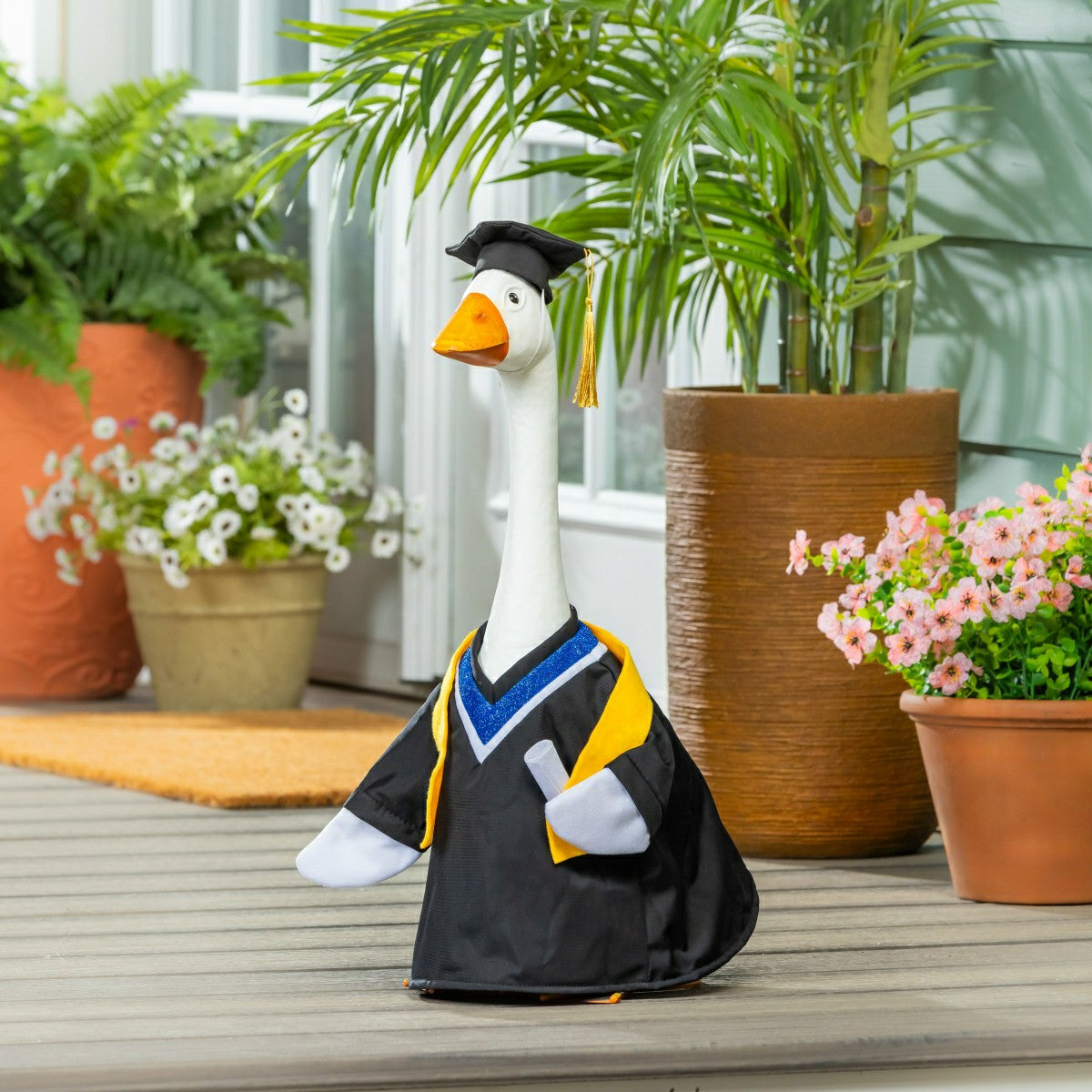 Metal Porch Goose Statue, 21"H - Home