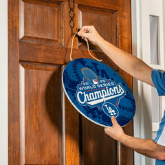 Los Angeles Dodgers, World Series 2025 Round Door Decor with Hanging R - Home MLB