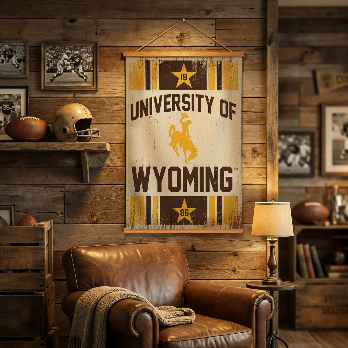 University of Wyoming, Canvas Wall Tapestry, Medium, 36x24 - Home