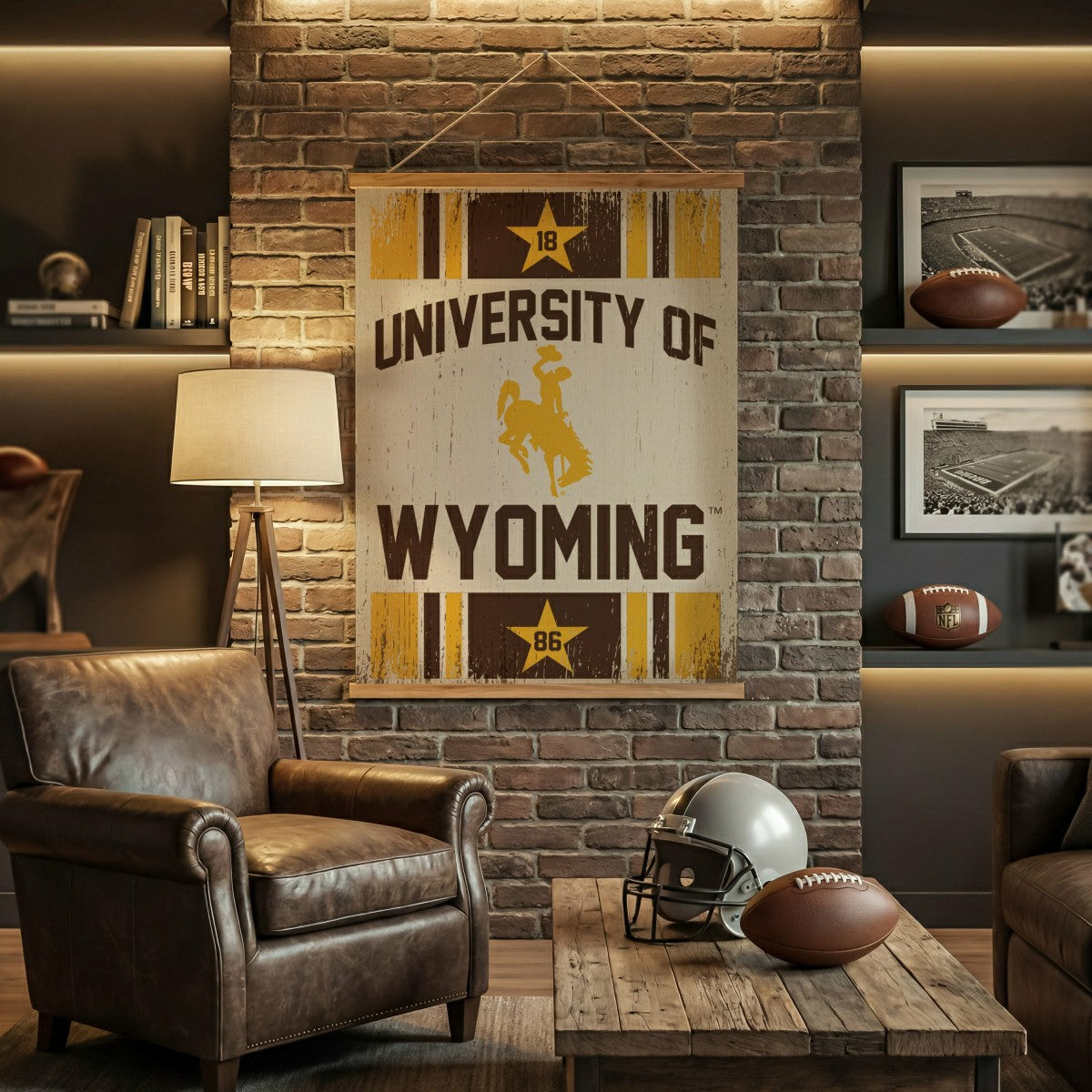 University of Wyoming, Canvas Wall Tapestry, Large, 54x36 - Home