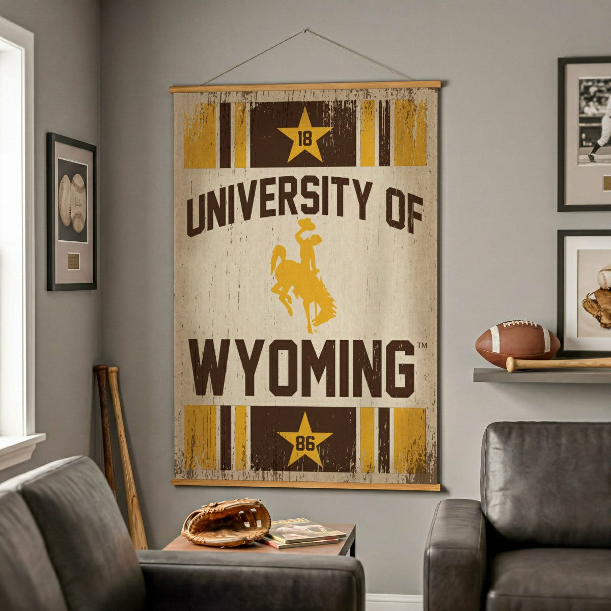 University of Wyoming, Canvas Wall Tapestry, Large, 54x36 - Home