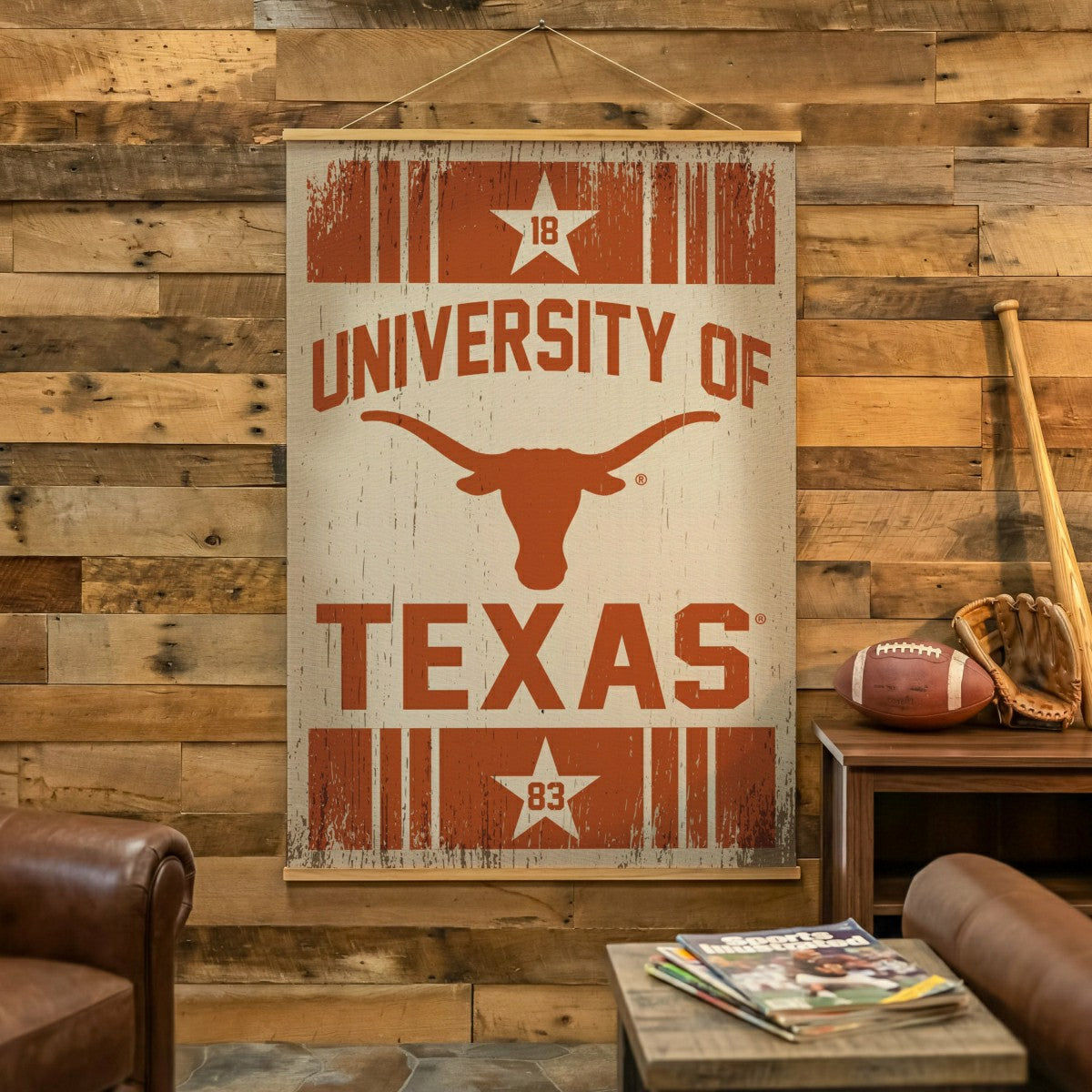 University of Texas, Canvas Wall Tapestry, Large, 54x36 - Home Collegiate