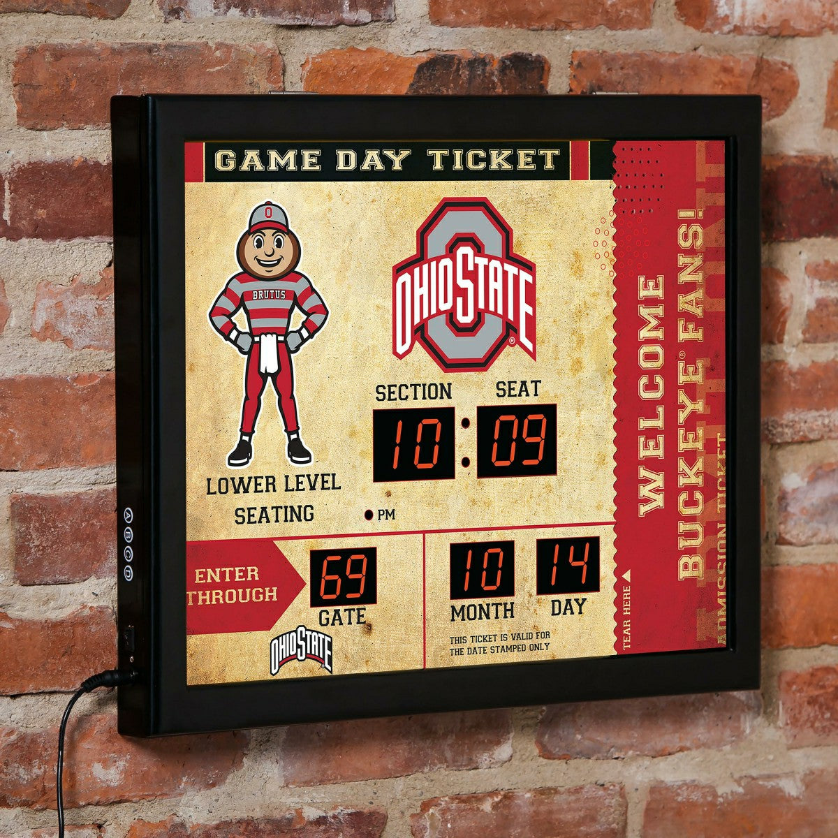 Scoreboard Wall Clock, Ohio State - Home Collegiate