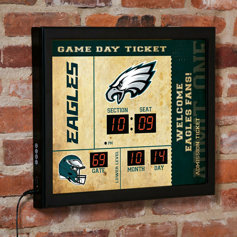 Bluetooth Scoreboard Wall Clock, Philadelphia Eagles - Home NFL