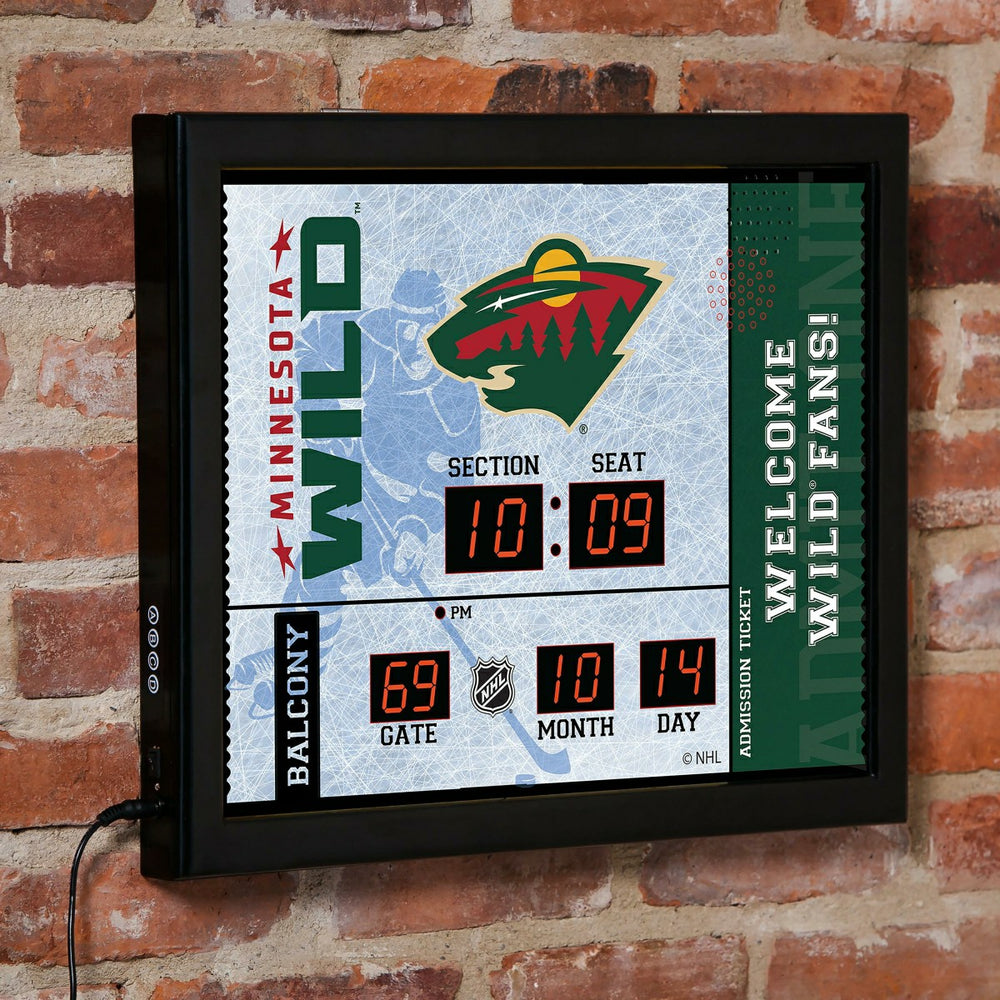 Scoreboard Wall Clock, Minnesota Wild - Home NHL