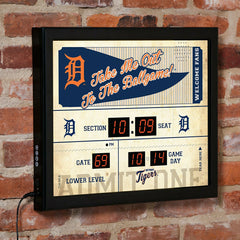 Scoreboard Wall Clock, Detroit Tigers - Home MLB