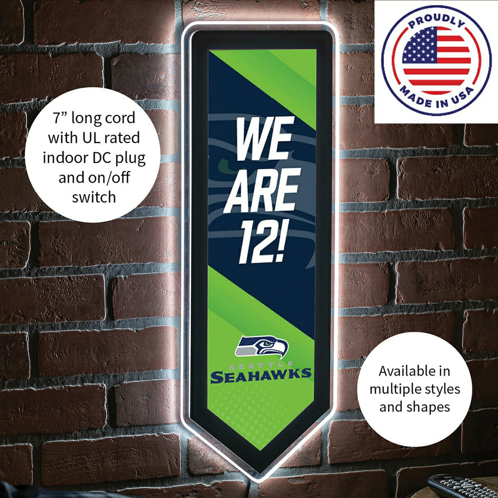 LED Wall Decor, Pennant, Seattle Seahawks - Home NFL