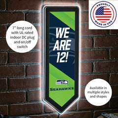 LED Wall Decor, Pennant, Seattle Seahawks - Home NFL