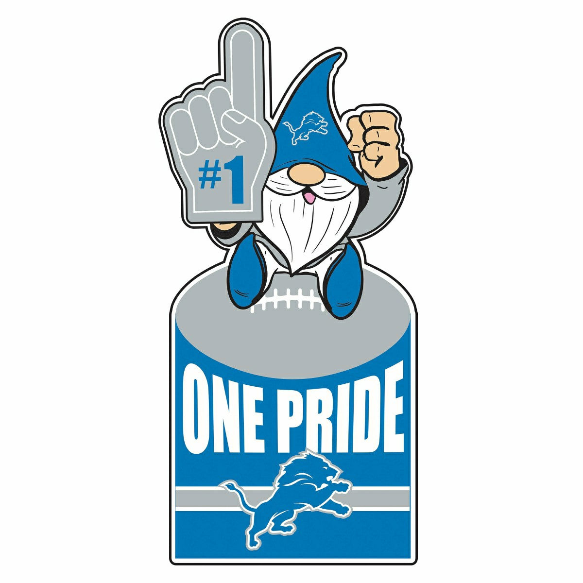 Detroit Lions Gnome Metal Sign 10"L x 30"H - Home NFL