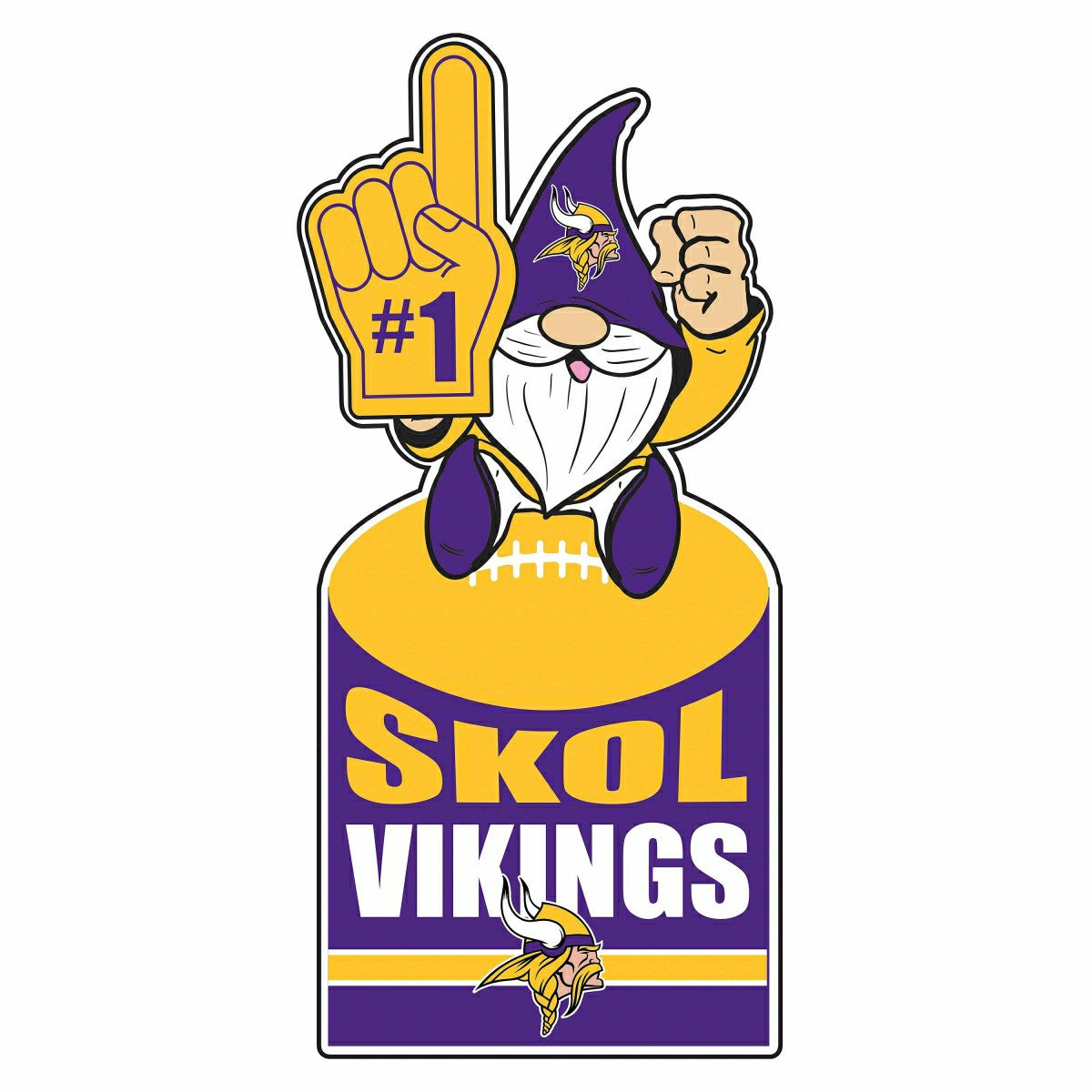 Minnesota Vikings Gnome Metal Sign 10"L x 30"H - Home NFL