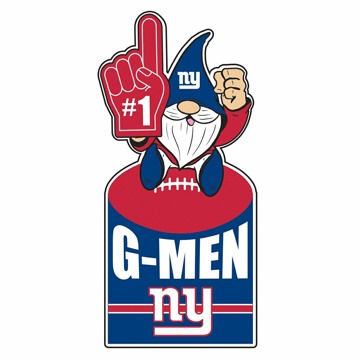 New York Giants Gnome Metal Sign 10"L x 30"H - Home NFL