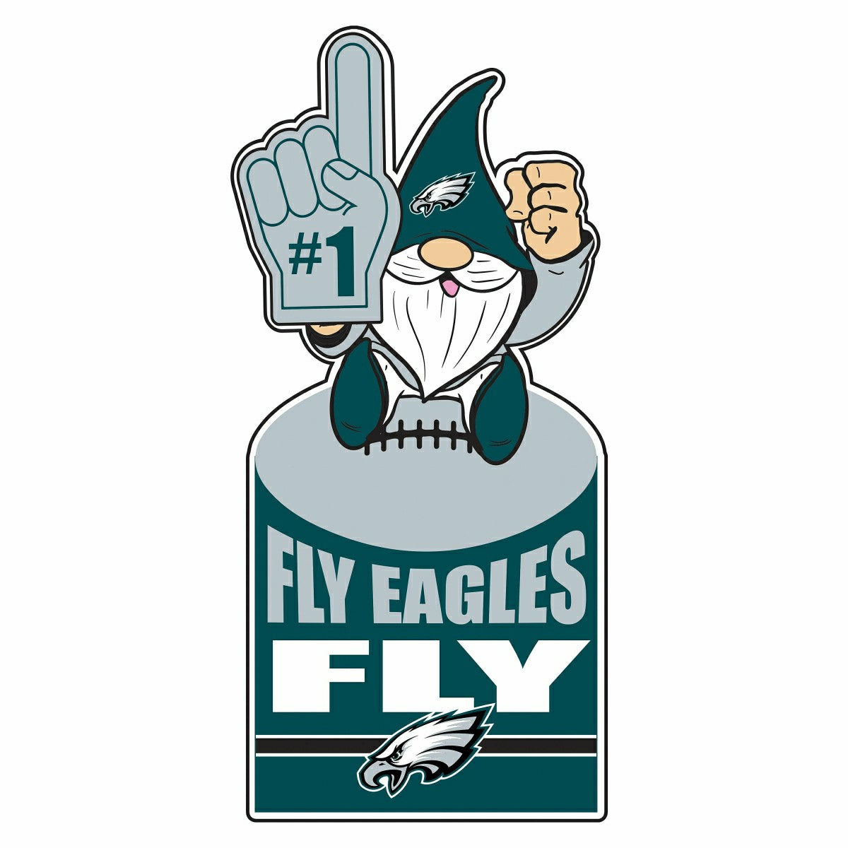 Philadelphia Eagles Gnome Metal Sign 10"L x 30"H - Home NFL