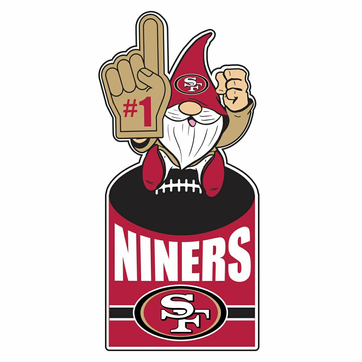 San Francisco 49ers Gnome Metal Sign 10"L x 30"H - Home NFL