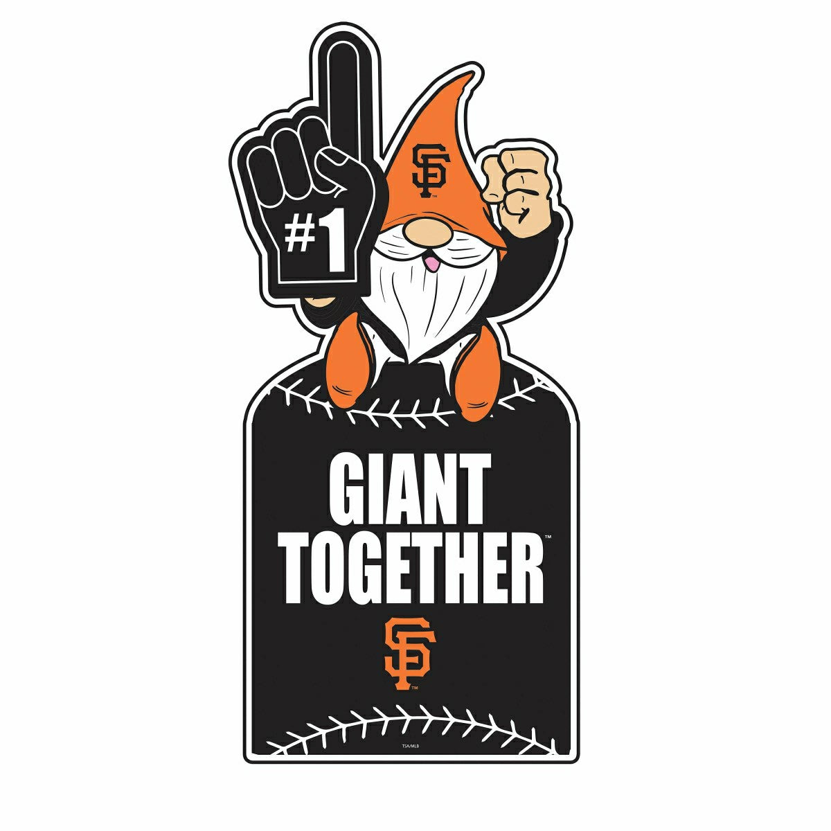 San Francisco Giants Gnome Metal Sign 10"L x 30"H - Home MLB