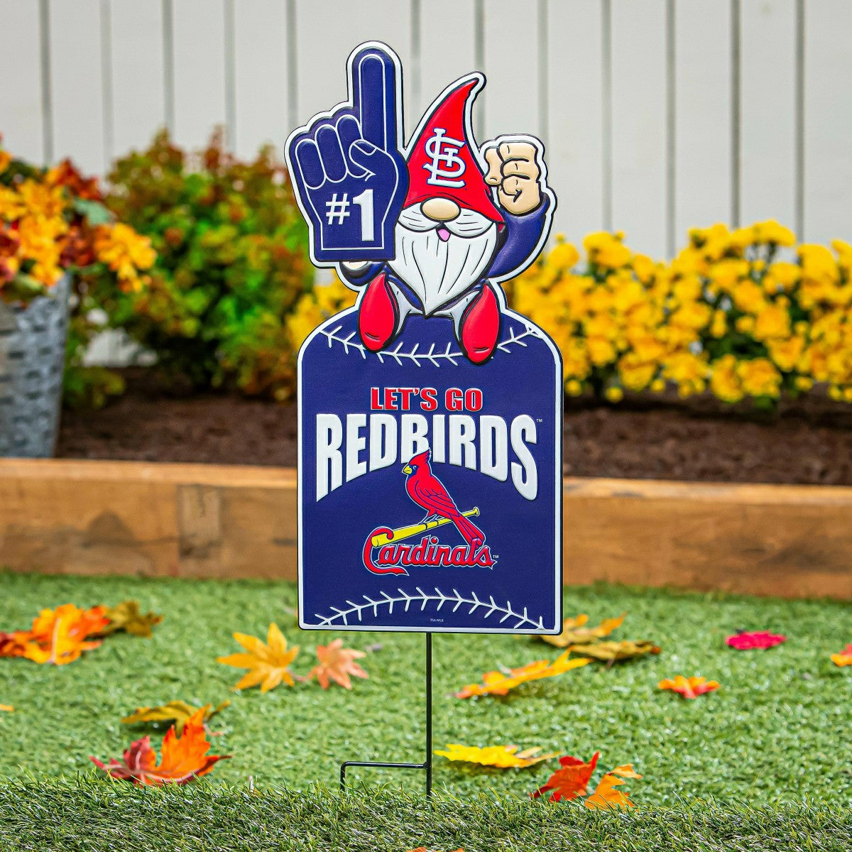 St Louis Cardinals Gnome Metal Sign 10"L x 30"H - Home MLB
