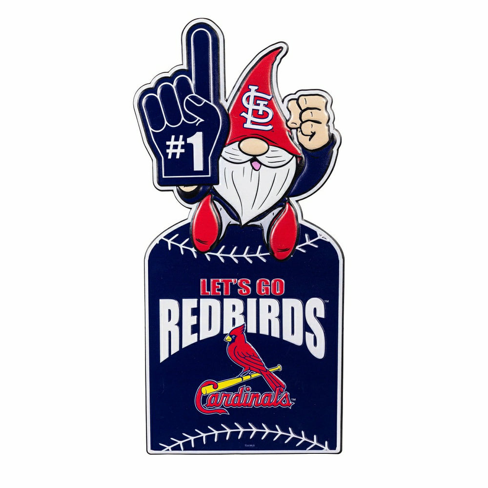 St Louis Cardinals Gnome Metal Sign 10"L x 30"H - Home MLB