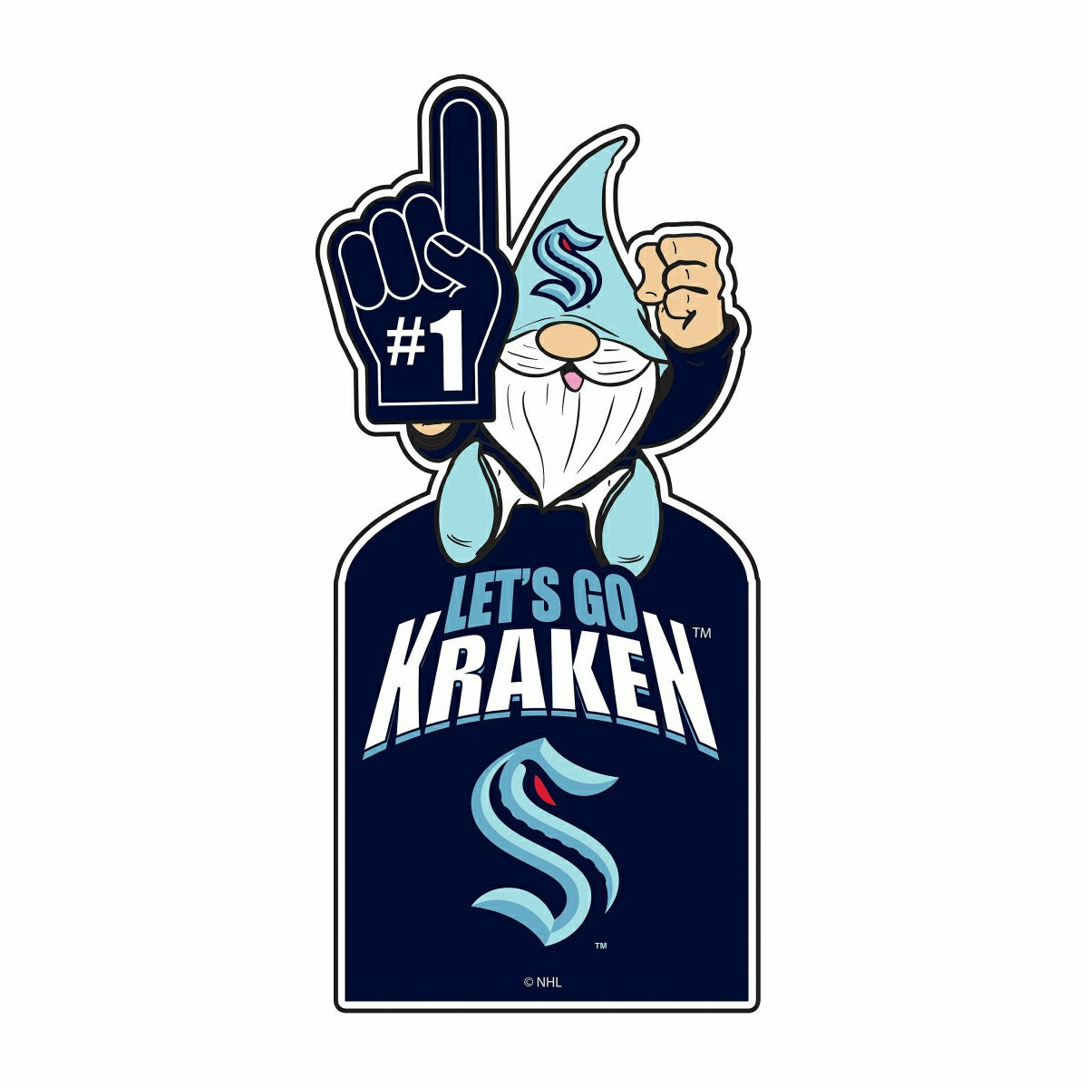Seattle Kraken Gnome Metal Sign 10"L x 30"H - Home NHL