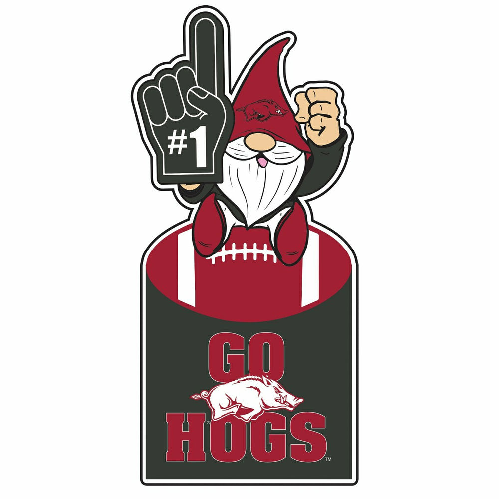 University of Arkansas Gnome Metal Sign 10"L x 30"H - Home Collegiate
