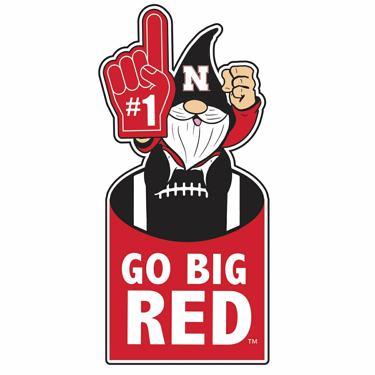 University of Nebraska Gnome Metal Sign 10"L x 30"H - Home Collegiate