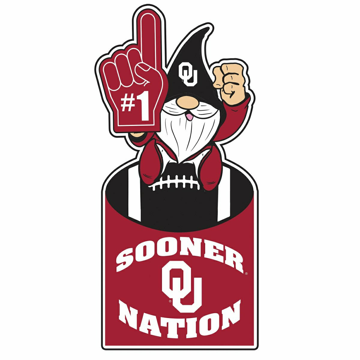 University of Oklahoma Gnome Metal Sign 10"L x 30"H - Home Collegiate
