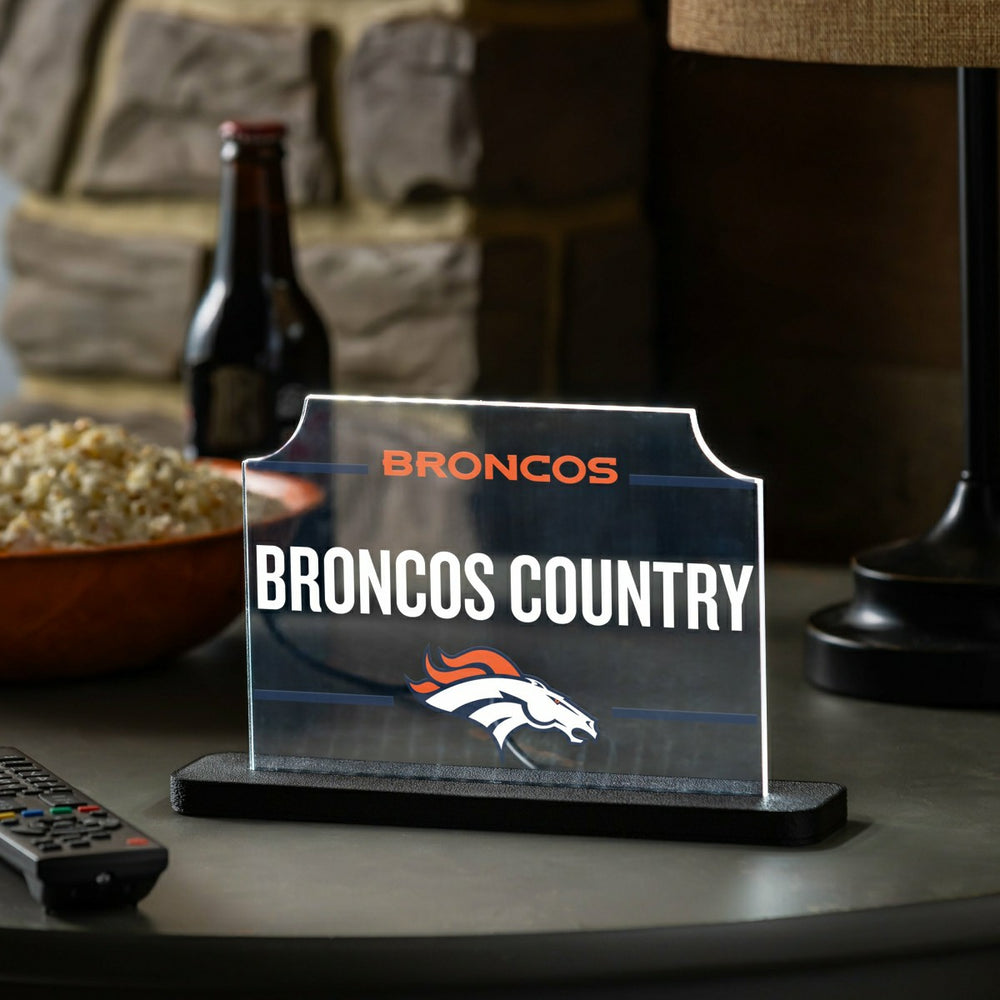 Denver Broncos NFL Football Rectangle Desklite LED Decor - Home NFL