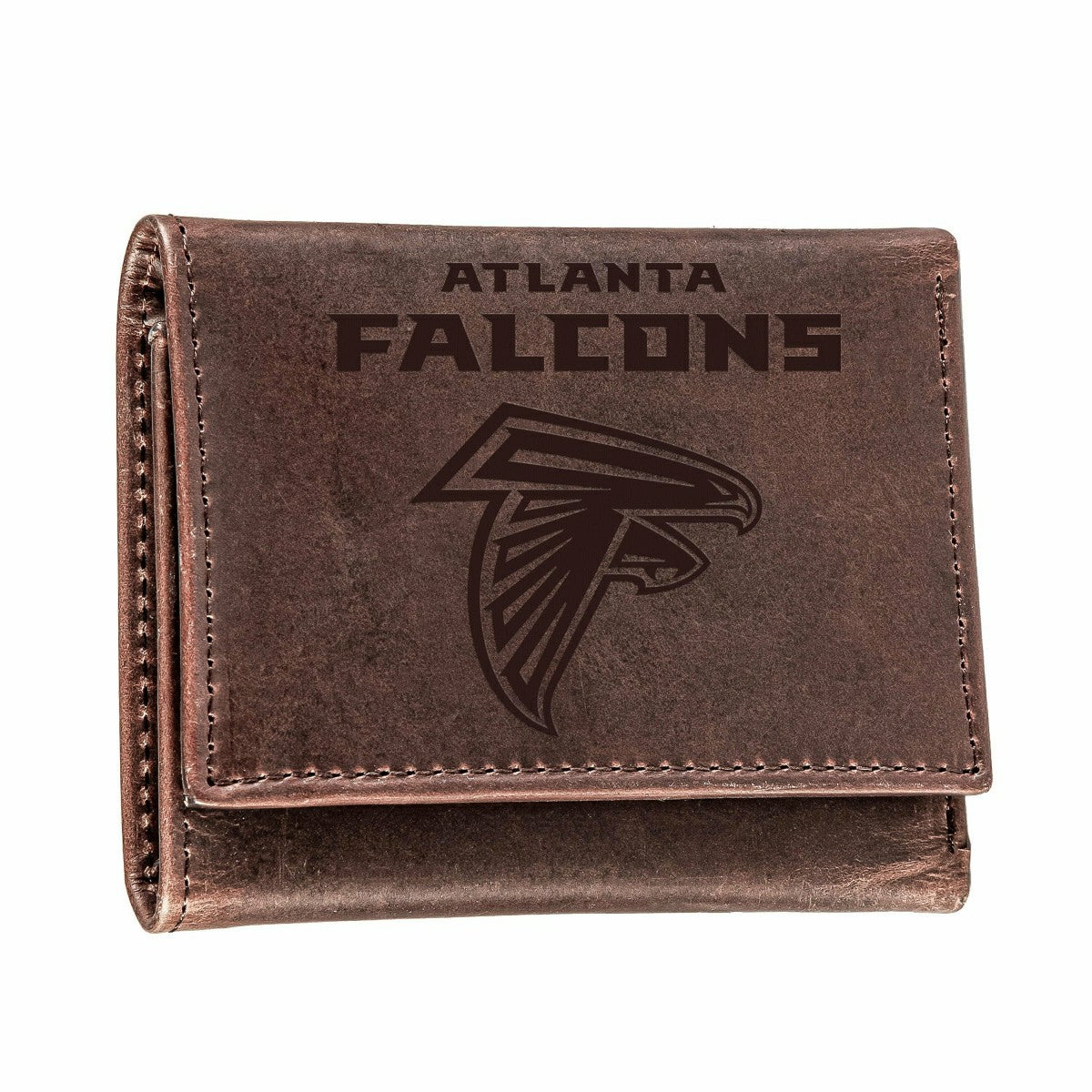 Atlanta Falcons, Tri-Fold Wallet, Brown, CH, 100% Genuine Leather - NFL Home