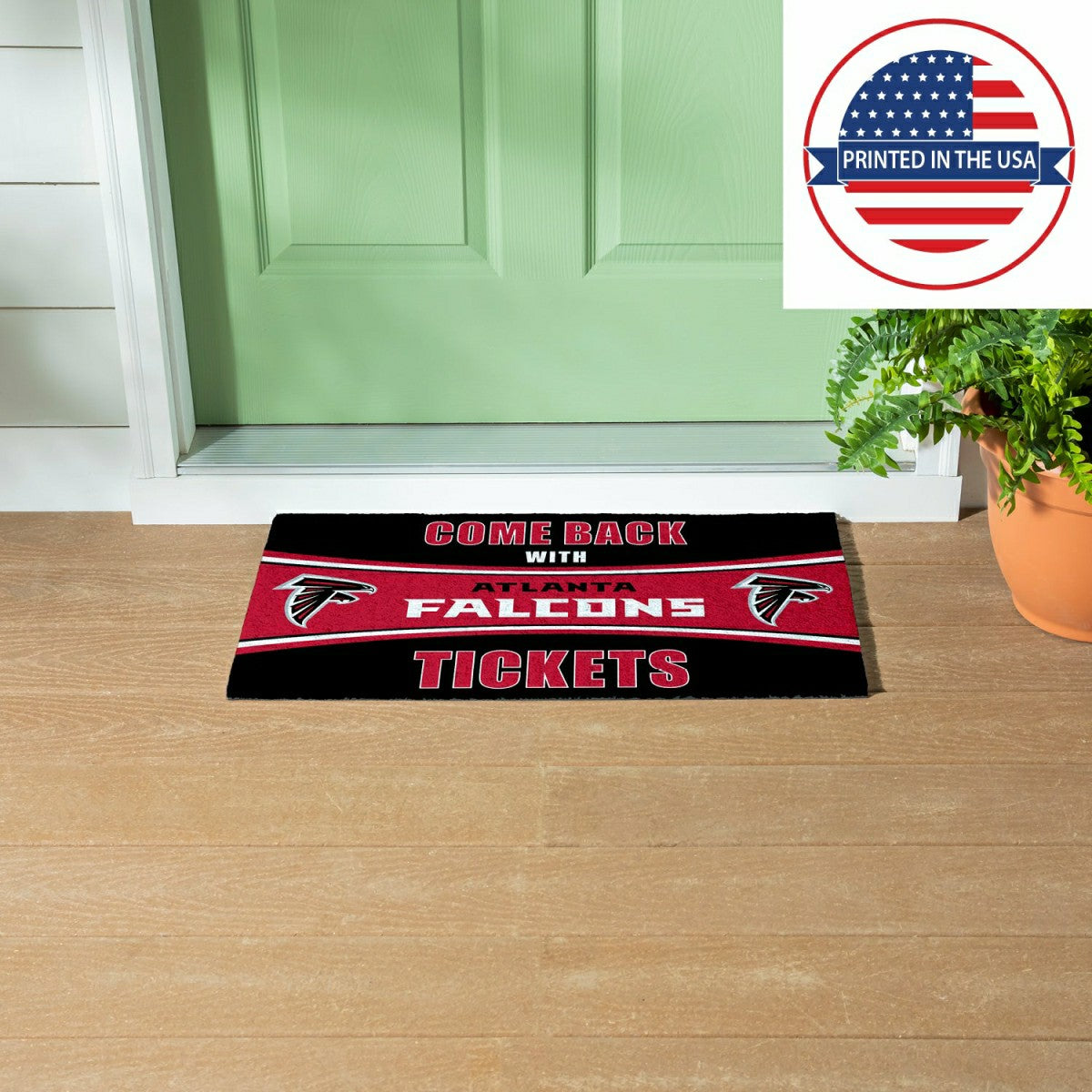 28" x 16" PVC Trapper Mat, Come Back with Tickets, Atlanta Falcons - NFL