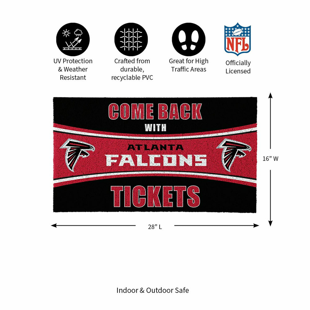 28" x 16" PVC Trapper Mat, Come Back with Tickets, Atlanta Falcons - NFL
