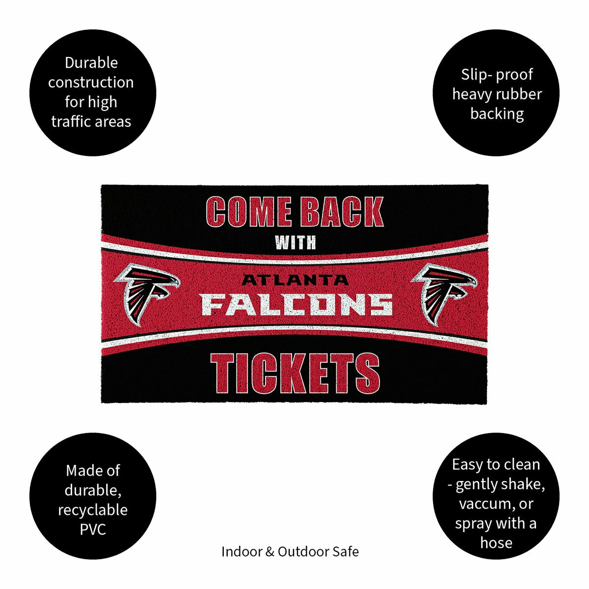 28" x 16" PVC Trapper Mat, Come Back with Tickets, Atlanta Falcons - NFL