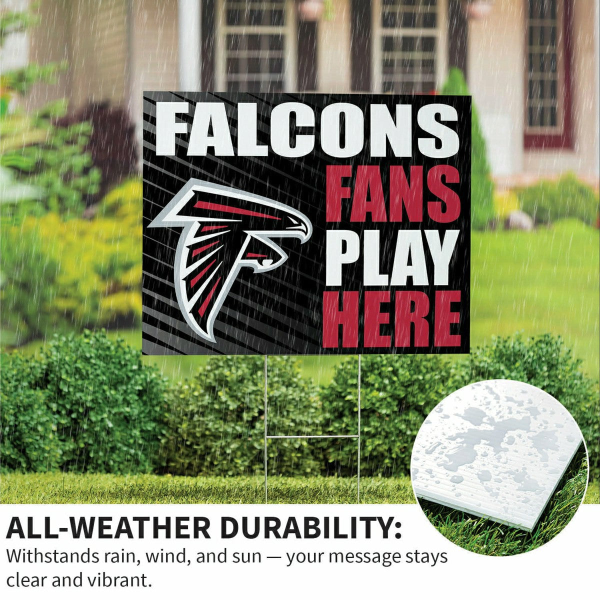 Atlanta Falcons Coroplast Yard Sign "Fans Play Here" - NFL Home