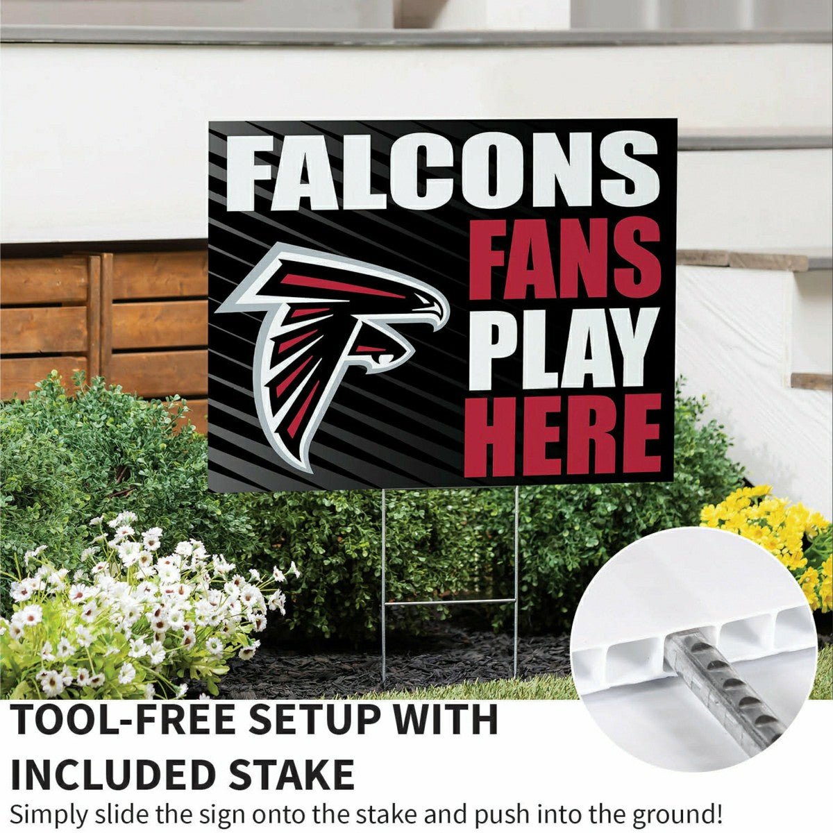 Atlanta Falcons Coroplast Yard Sign "Fans Play Here" - NFL Home