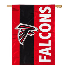Double-Sided Embellished NFL Team Pride Applique House Flag, Atlanta F - NFL Home