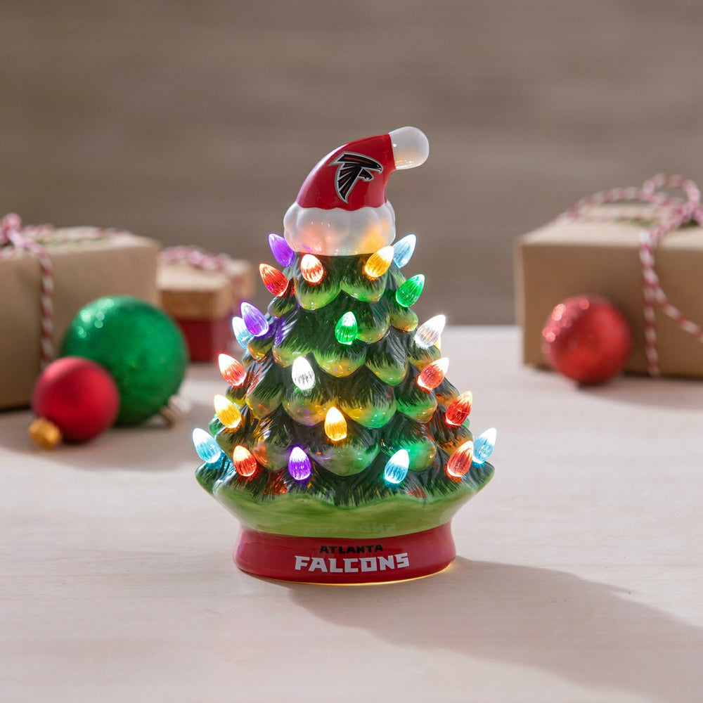 8" LED Ceramic Christmas Tree, Atlanta Falcons - NFL Home