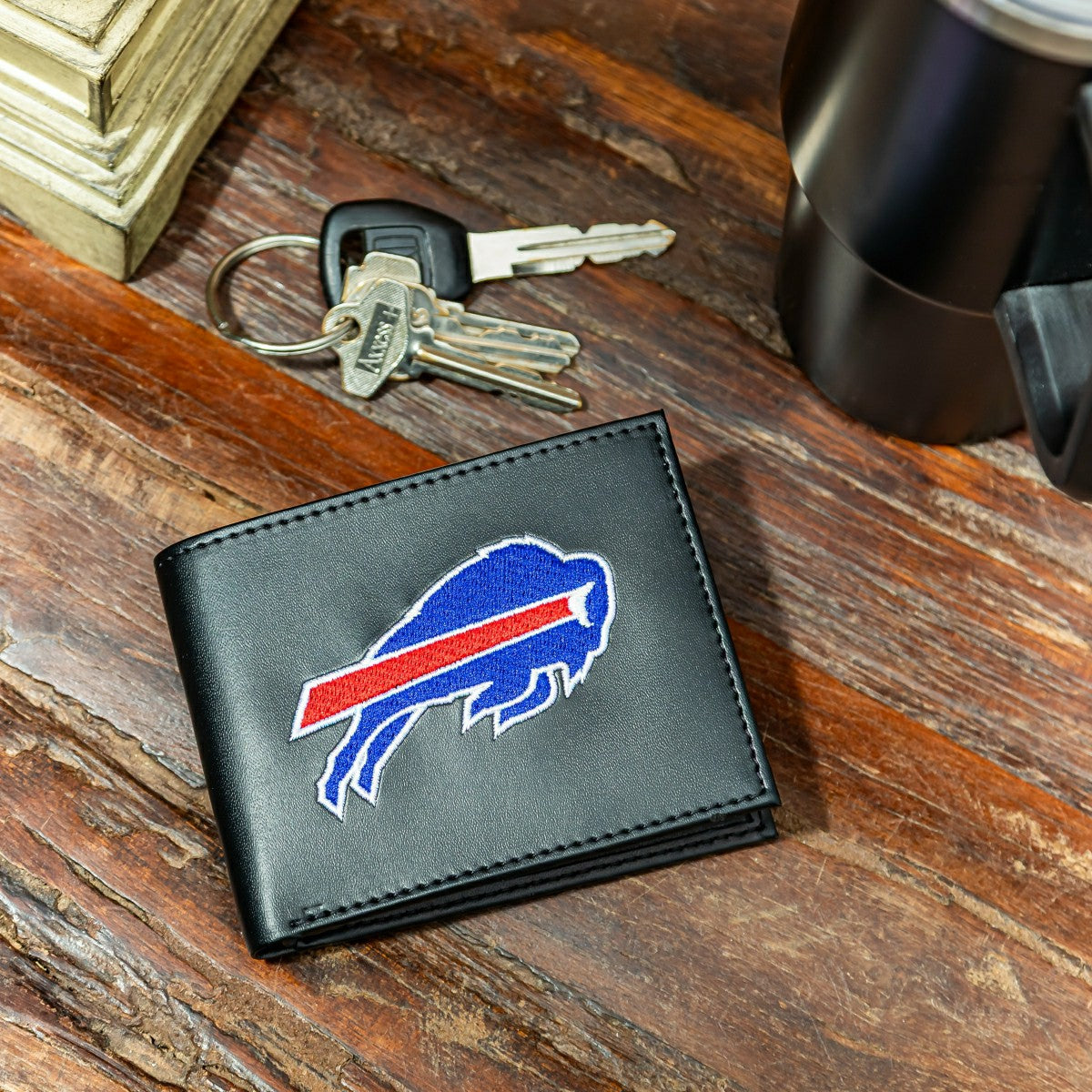 Buffalo Bills Black Bi-Fold Embroidered Wallet w/ RFID Blocking - NFL Home