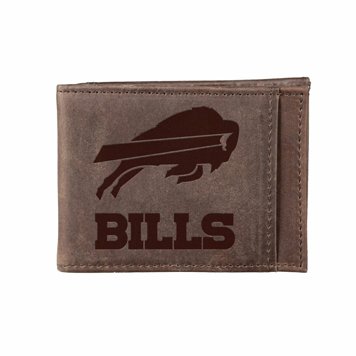 Front Pocket Wallet w/ RFID Blocking, Buffalo Bills, Brown - NFL Home